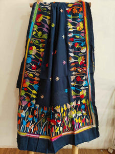 Kantha stitch hand embroidered dupatta