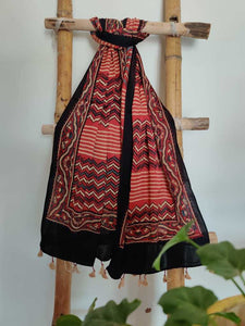 Ajrakh Modal Silk Dupatta - Desi Weaves