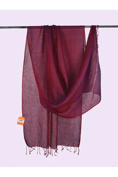 maroon linen dupatta online - Desi Weaves