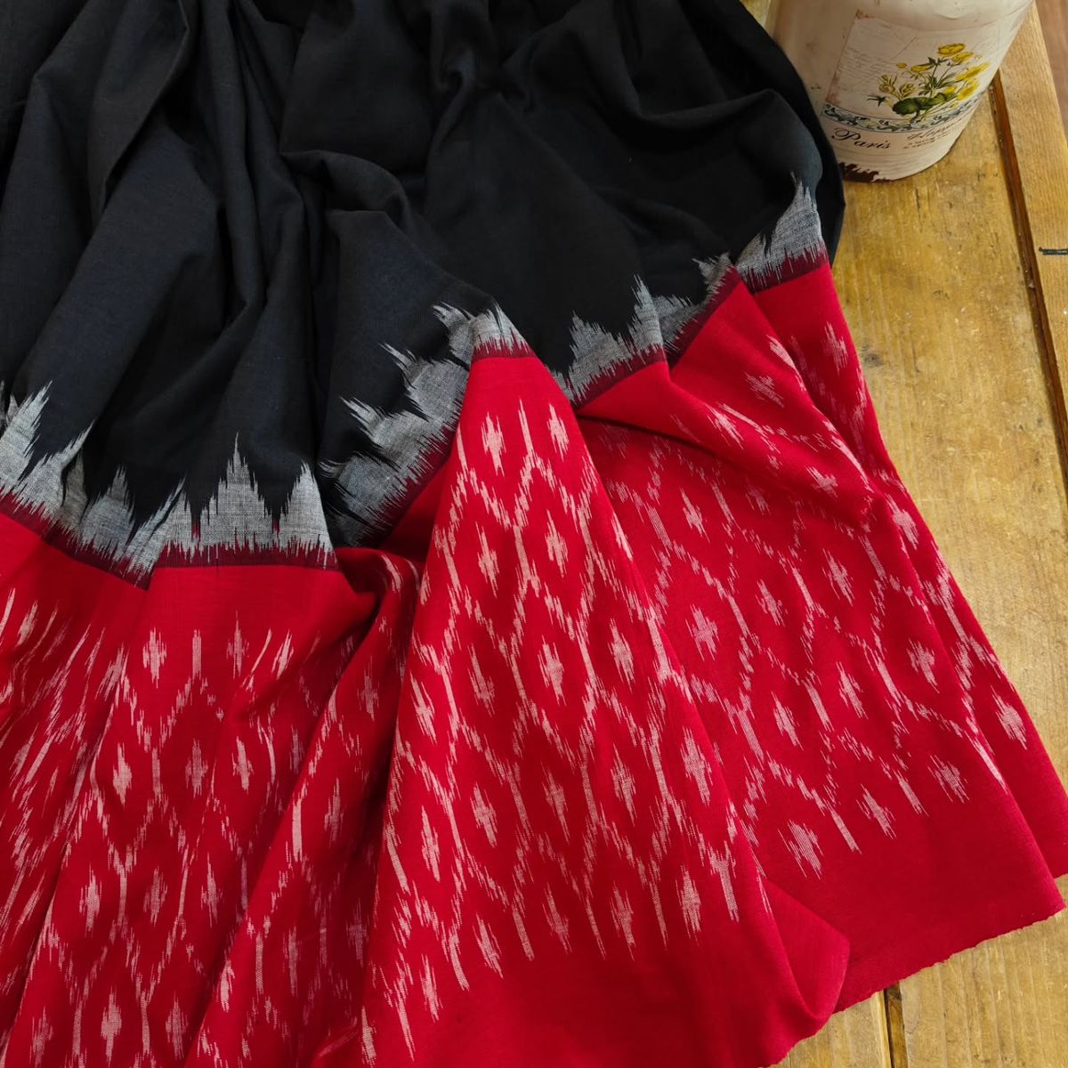 double Ikkat cotton saree - desi weaves