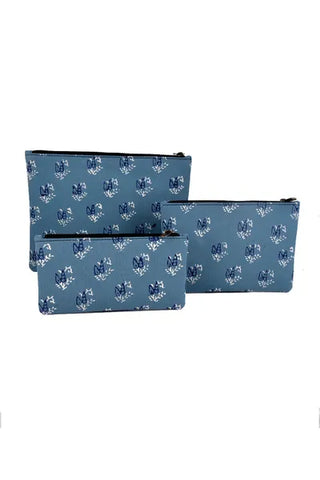Safar hand block printed cotton pouch - Set of 3