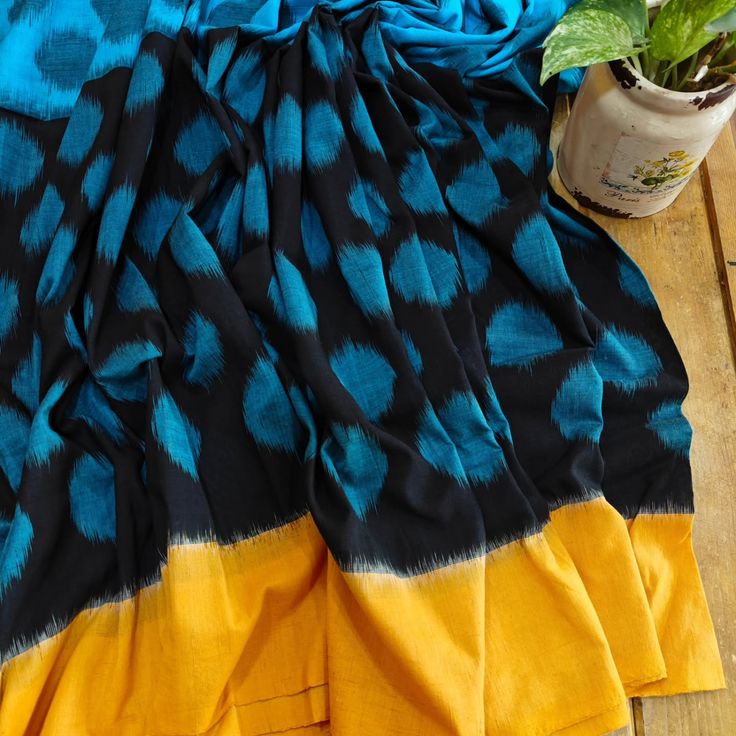 double Ikkat cotton saree - desi weaves