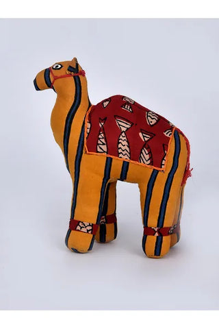 Yellow Color Hand Dyed Block Printed Cotton Toy - Camel
