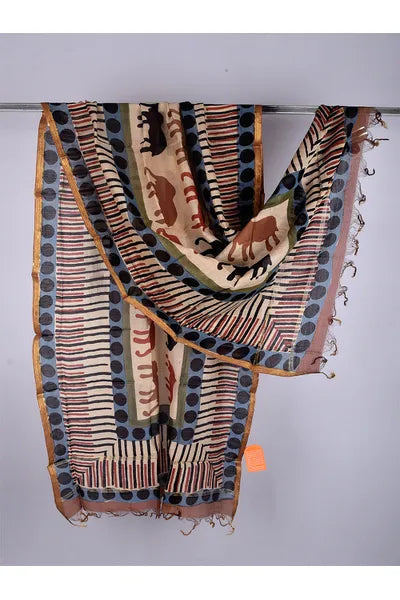 chanderi silk dupatta - desi weaves