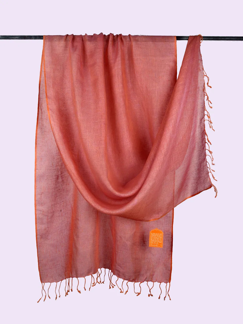 pink pure linen dupatta - desi weaves