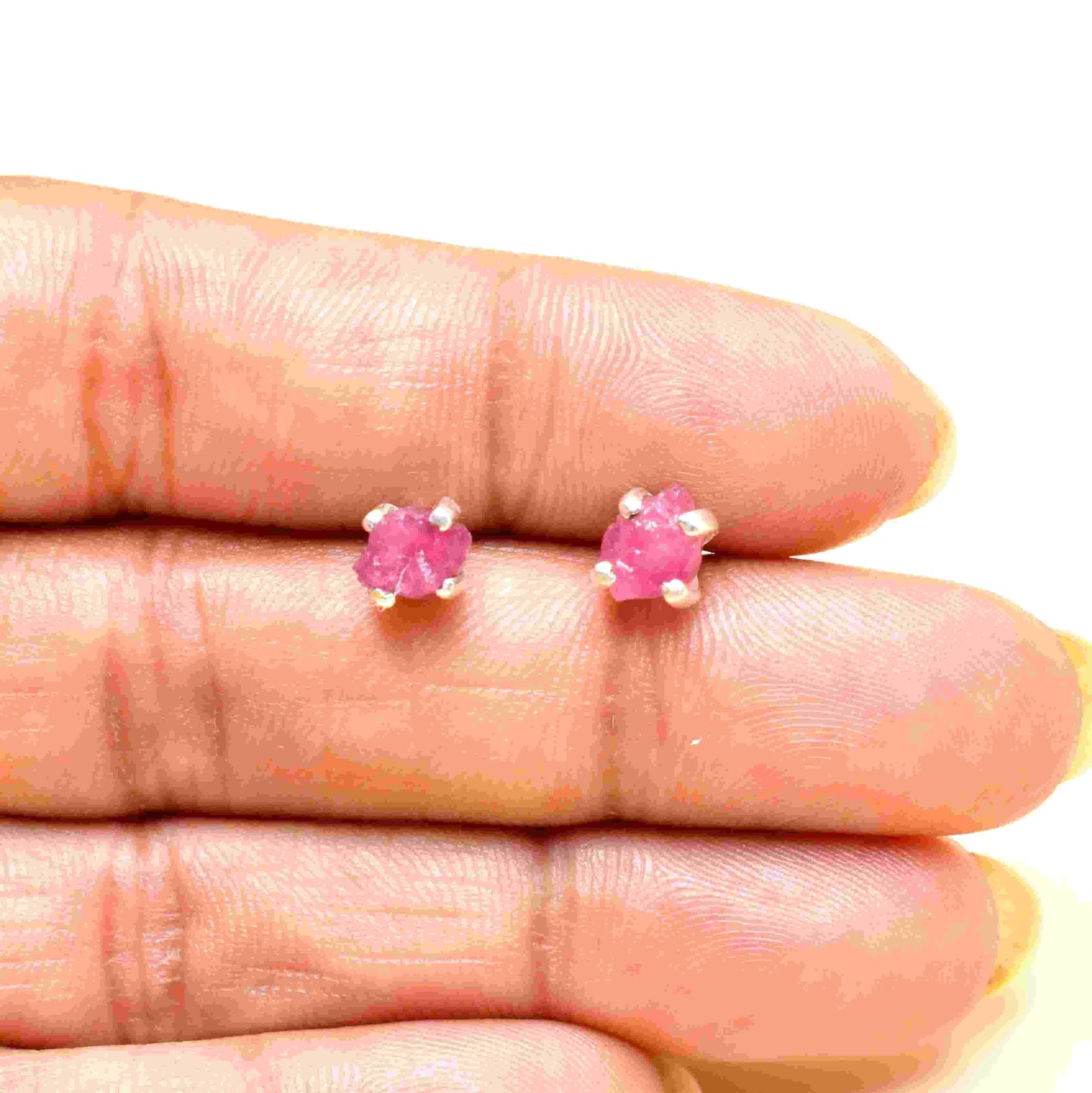4 mm Stone Earrings in 925 Silver