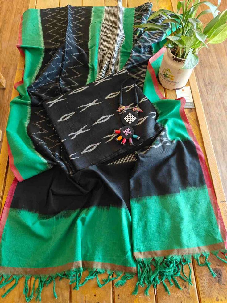 ikkat cotton dupatta online - Desi Weaves