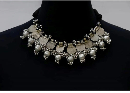 Pink City Handcrafted Brass Afghani Necklace