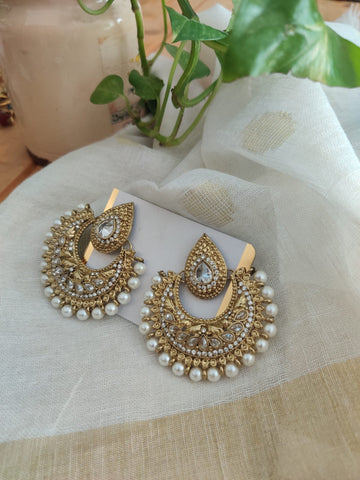 Pearls & Golden Handmade Earrings
