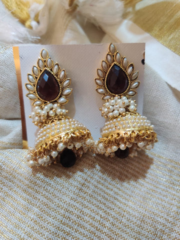 Pink Secret Handcrafted Brass Jhumka Earrings