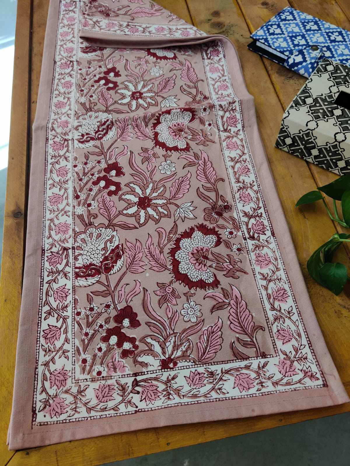block print table runner - desi weaves