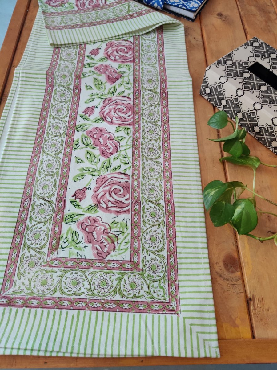 block print table runner - desi weaves