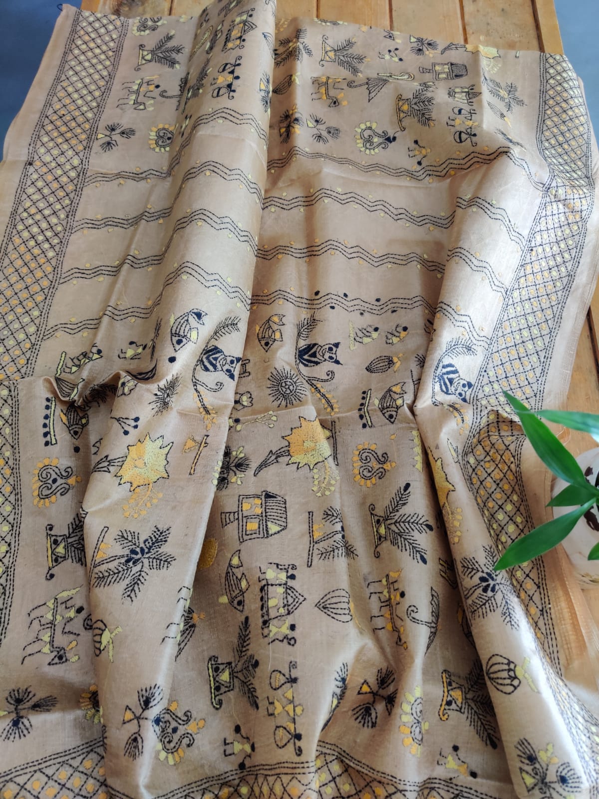 kantha silk dupatta