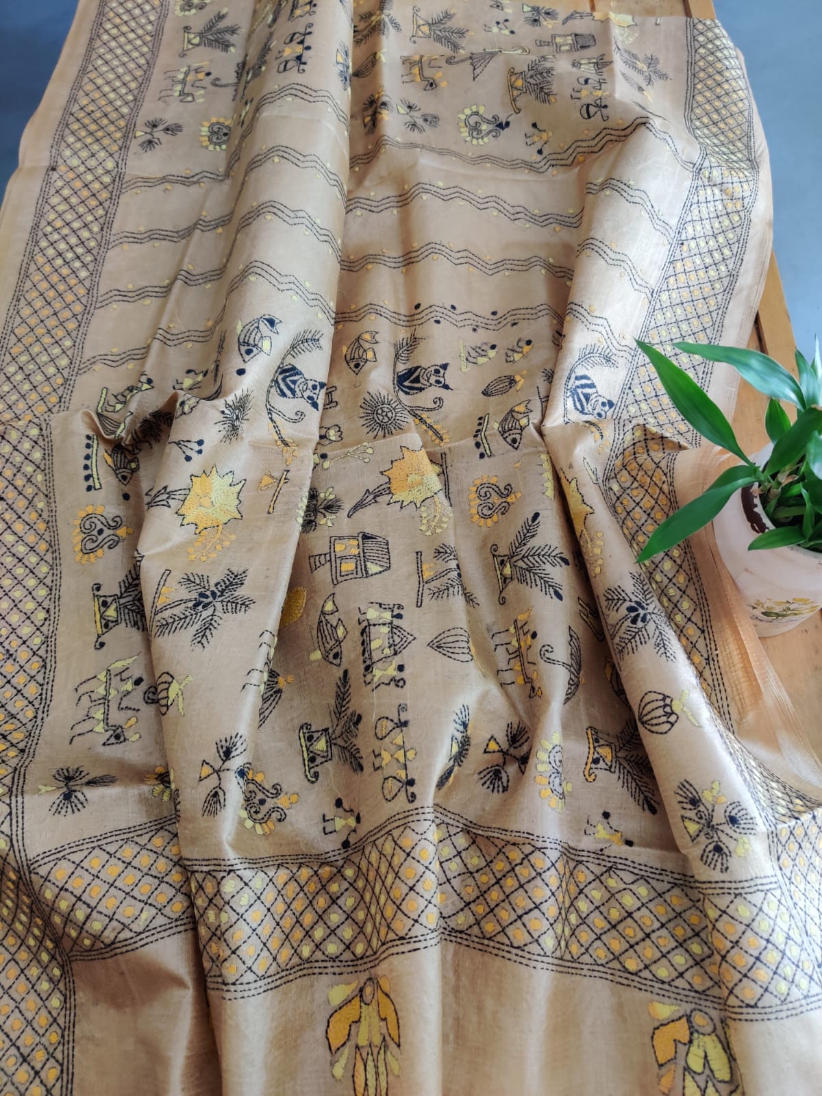 kantha silk dupatta