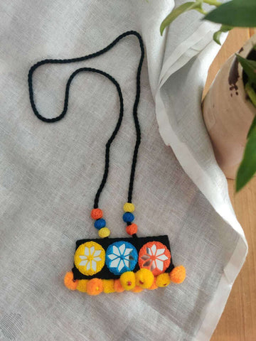 Kutch Hand Embroidered Fabric Long Necklace