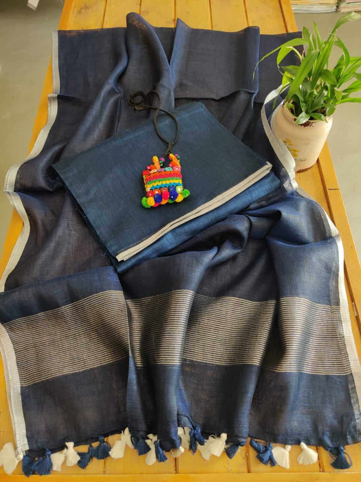 pure linen dress material online Light Gray Pure Linen Suit Material (Unstitched)
