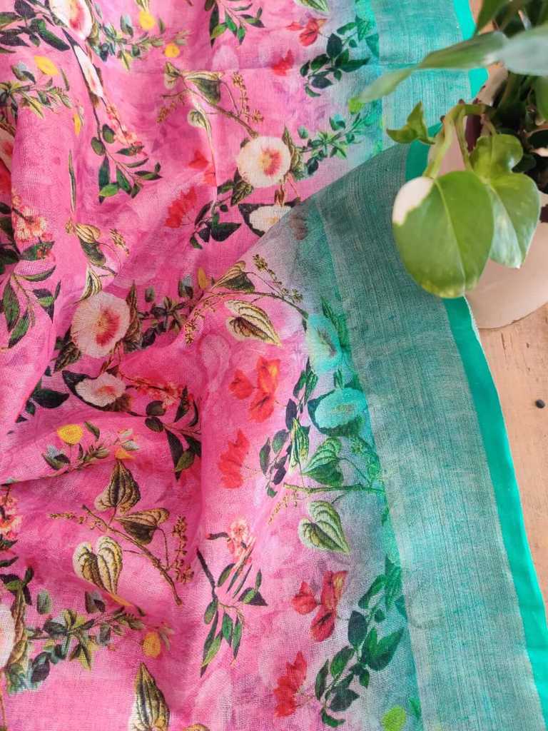 Pure Linen Dupatta Online - Desi Weaves