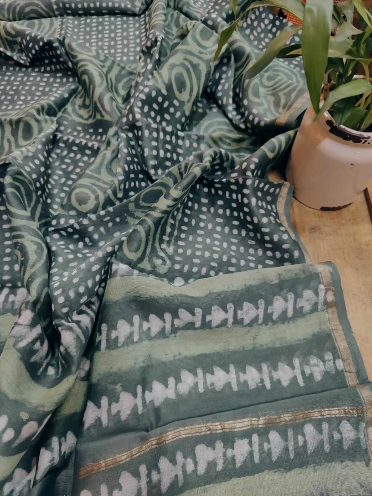 chanderi silk dupatta - desi weaves