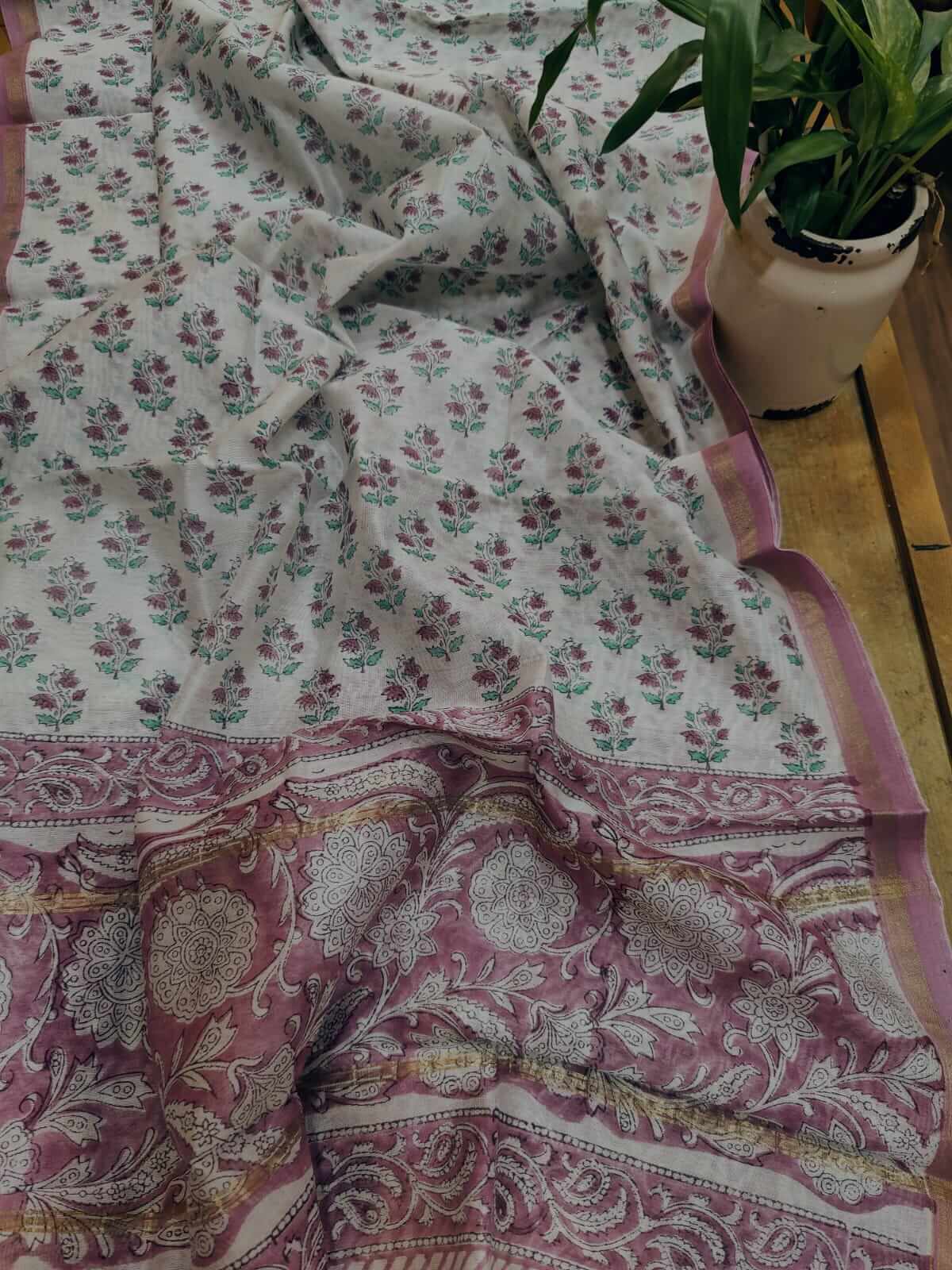 chanderi silk dupatta - desi weaves