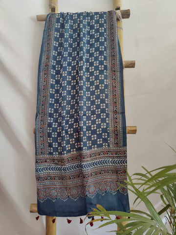 Sharmila Ajrakh block printed pure modal silk stole