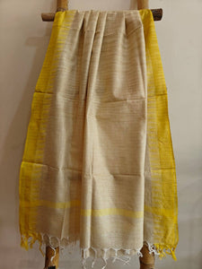 Yellow Khadi Silk Cotton Dupatta