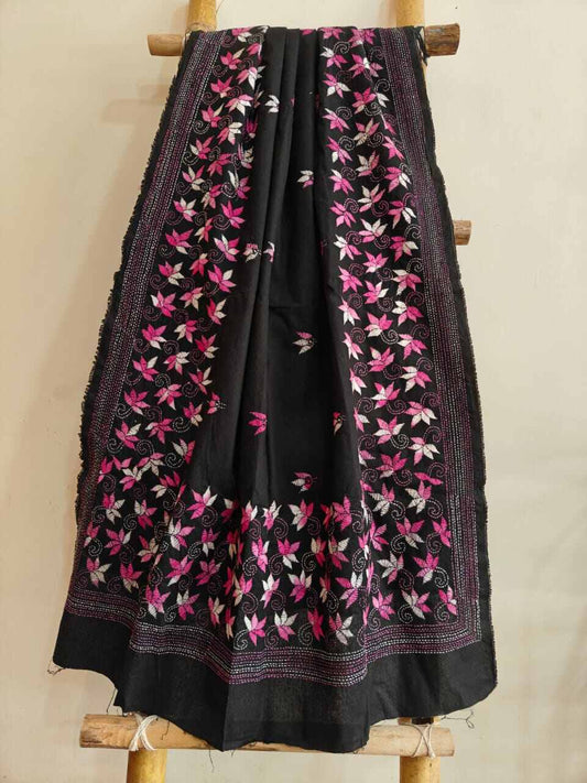 kantha stitch kota dupatta - desi weaves