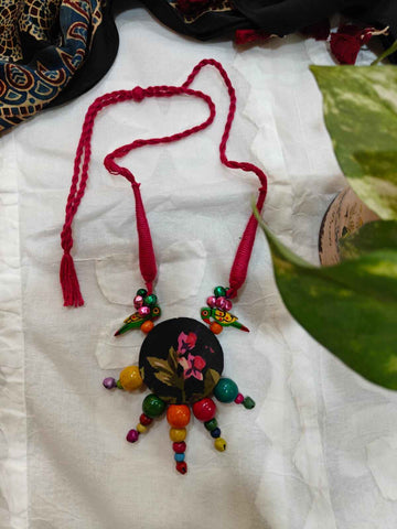 Kutch Hand Embroidered Fabric Long Necklace