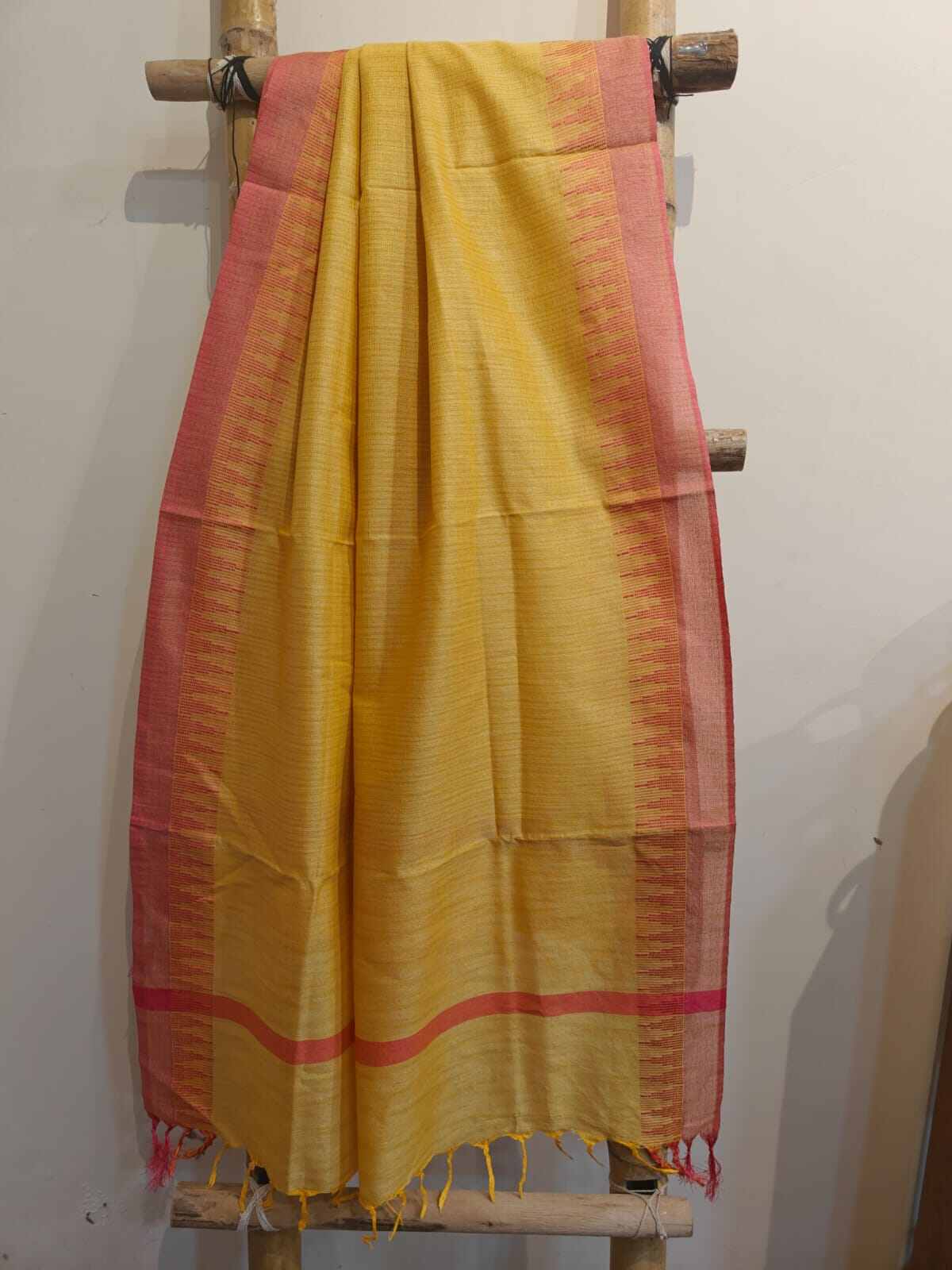 yellow khadi dupatta - desi weaves