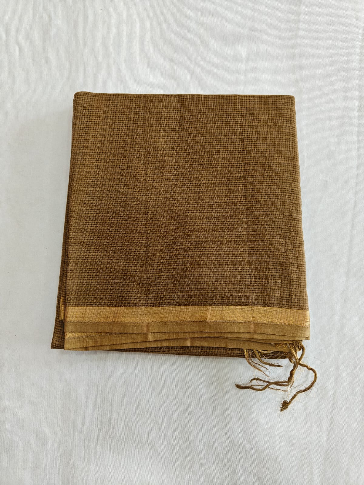 Brown kota doria dupatta - desi weaves