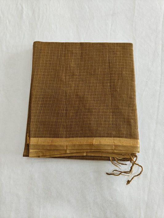 Brown kota doria dupatta - desi weaves