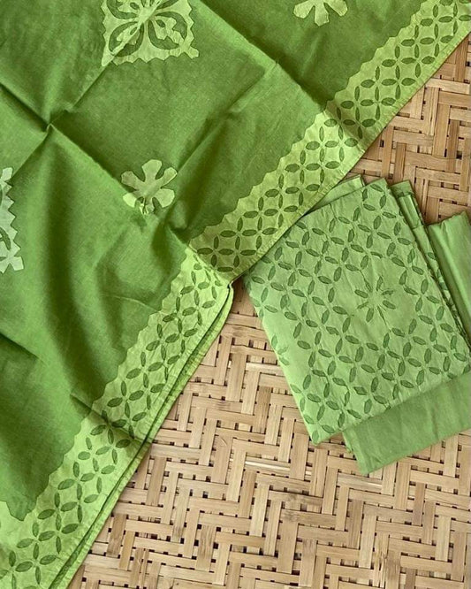 cotton applique work suit sets - desi weaves
