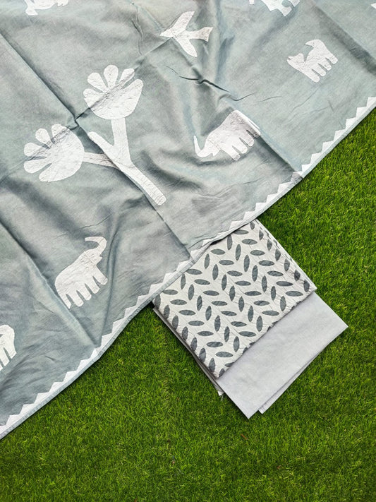 applique stitch dress material - desi weaves