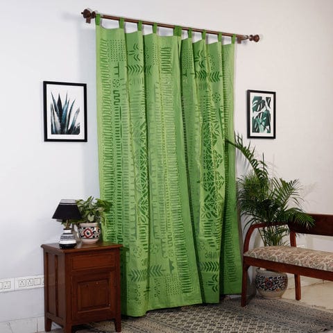 applique work cotton curtain - desi weaves