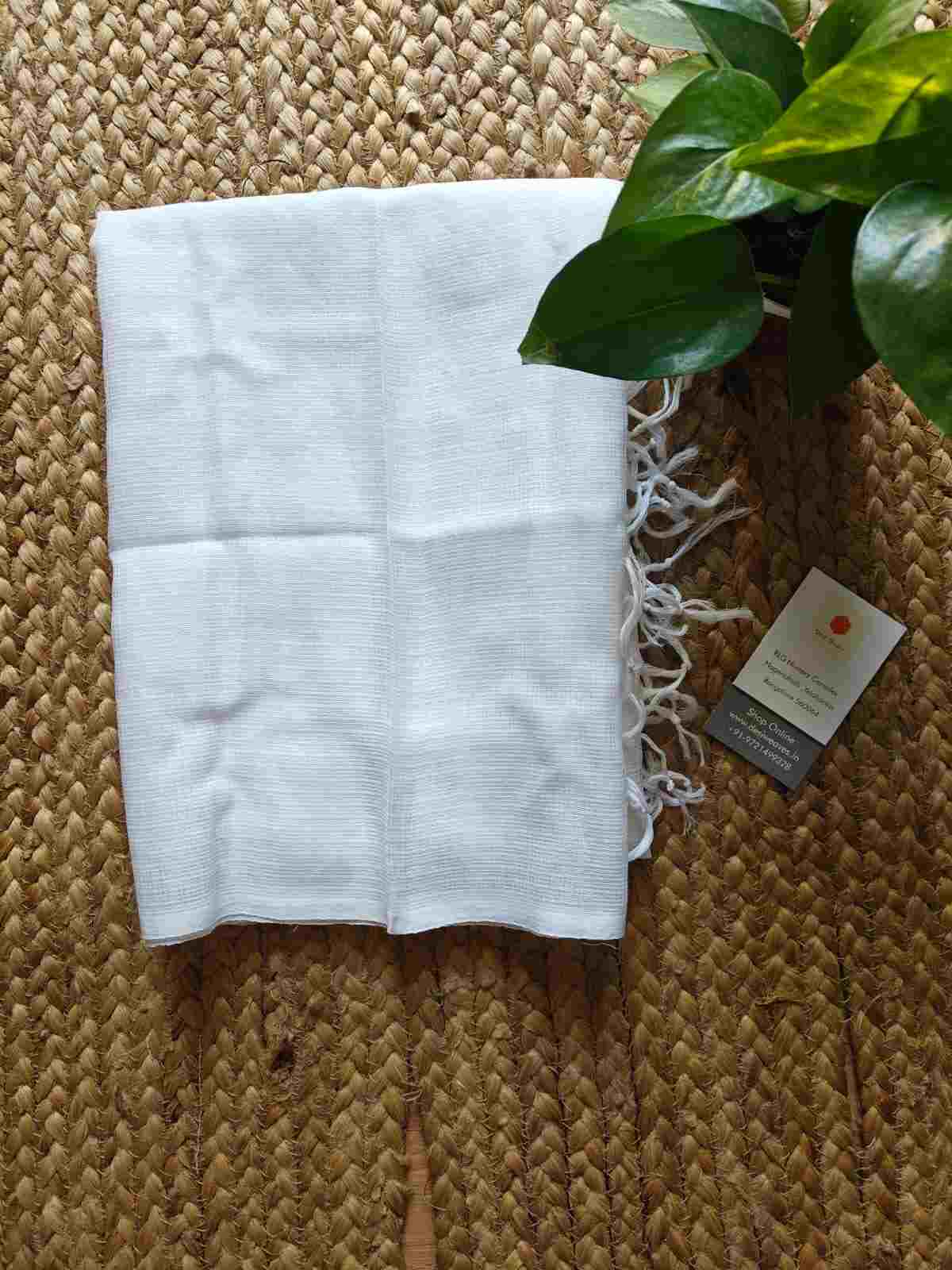 white cotton kota doria dupatta desi weaves