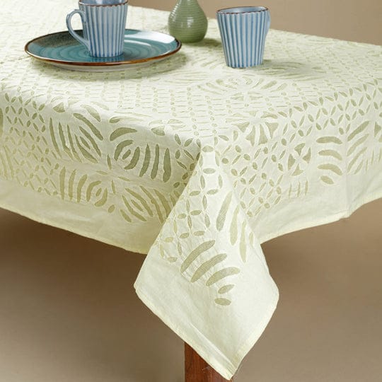 applique stitch table cover - Desi Weaves