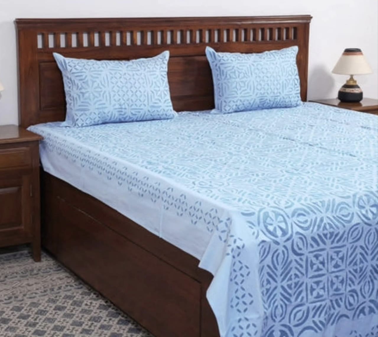 Hand Stitched Applique Work Cotton Bedsheet - Desi Weaves
