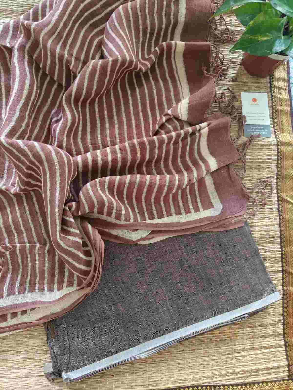 linen suit dupatta set - Desi Weaves