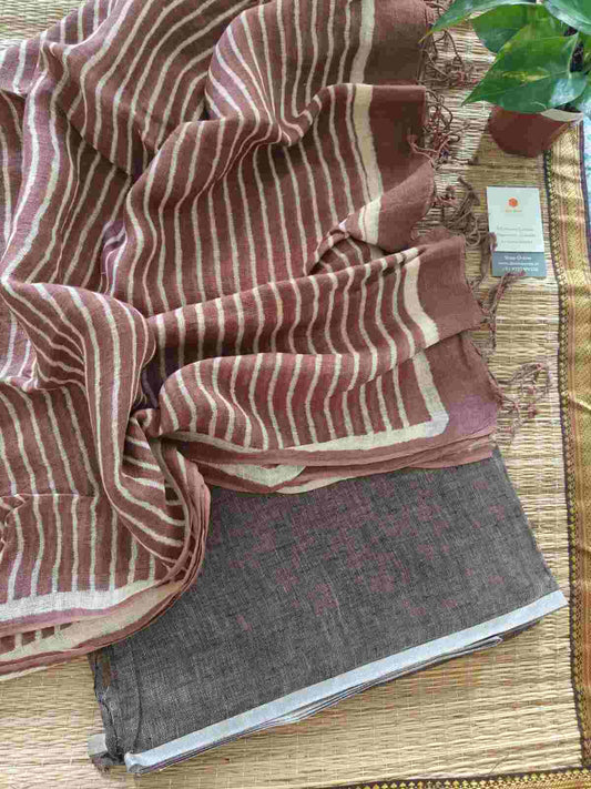 linen suit dupatta set - Desi Weaves