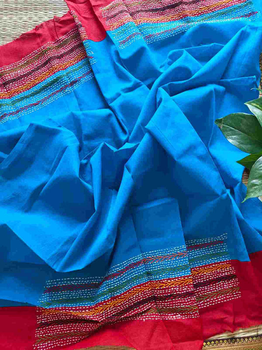 kantha stitch cotton blouse - Desi Weaves
