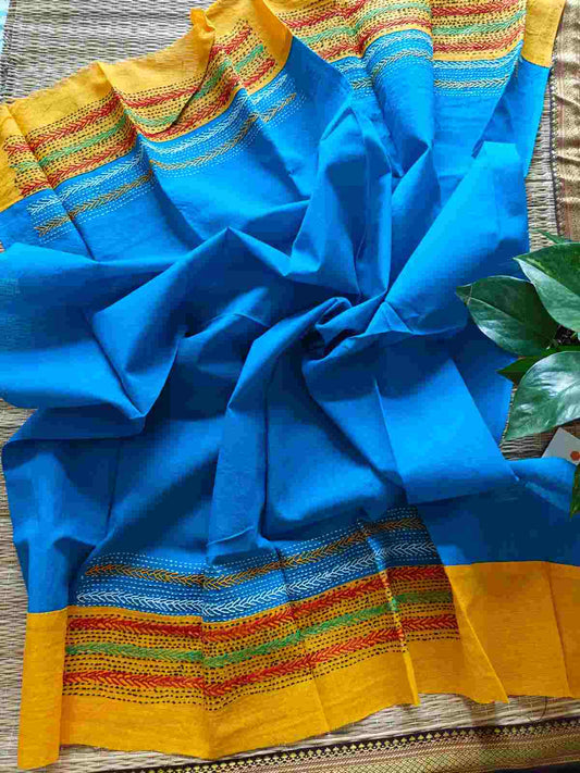 kantha stitch cotton blouse - Desi Weaves