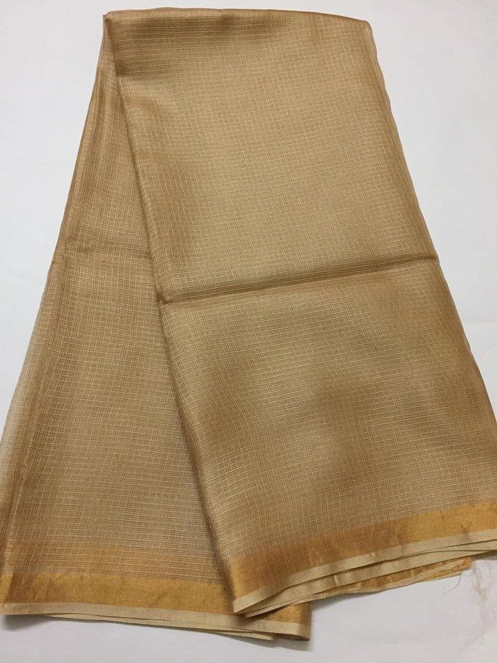 Beige Gold Pure Kota Silk Saree