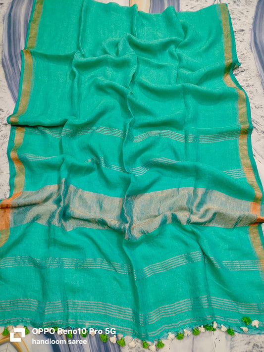 Pure Linen Saree Online - Desi Weaves