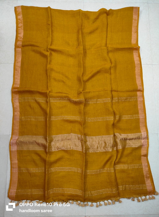 Pure Linen Saree Online - Desi Weaves