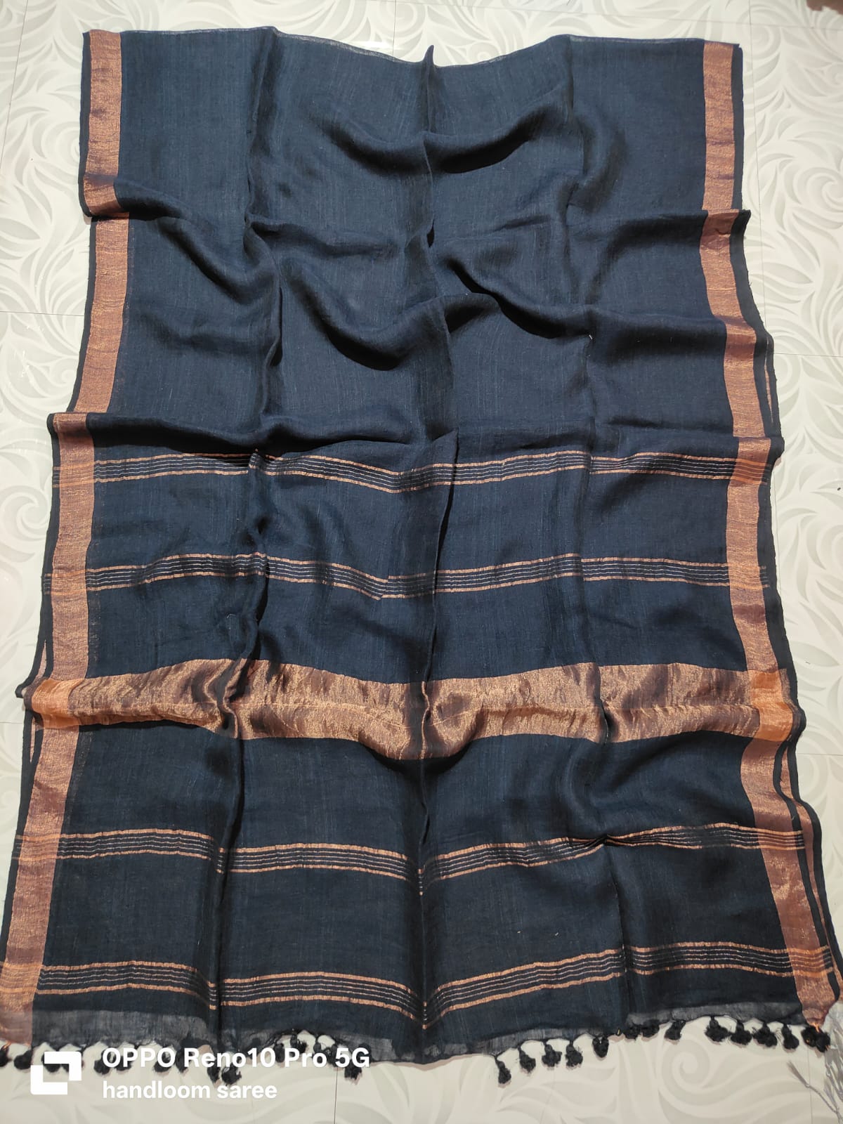 Pure Linen Saree Online - Desi Weaves