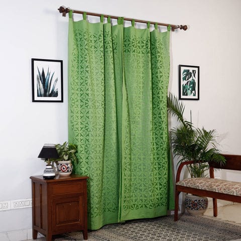 Hand Stitched Cotton Applique Work Curtain