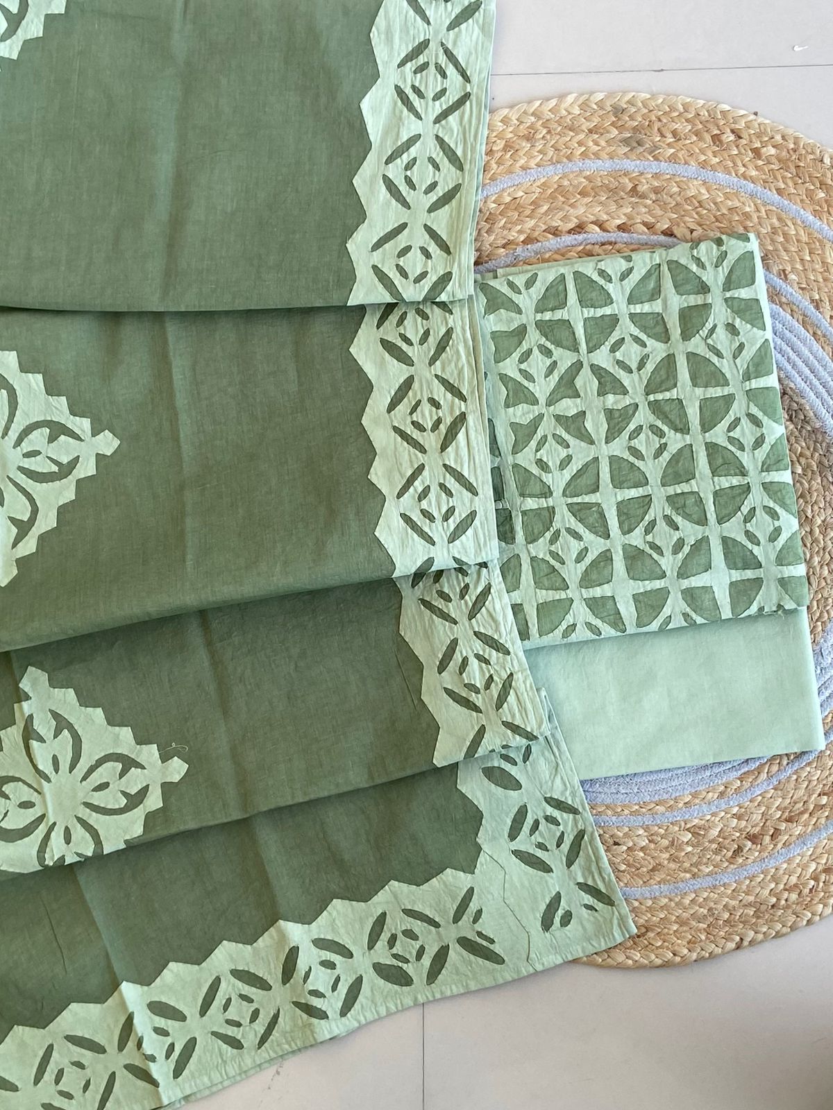 Handcrafted Applique Cotton Suit Dupatta Set