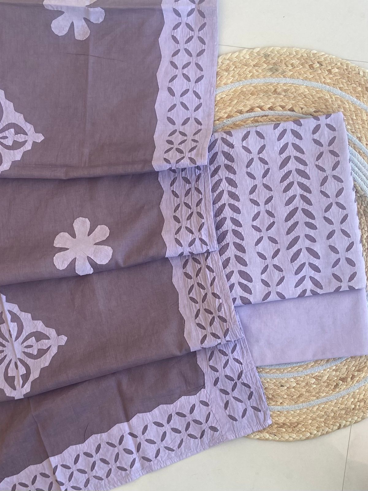 Handcrafted Applique Cotton Suit Dupatta Set