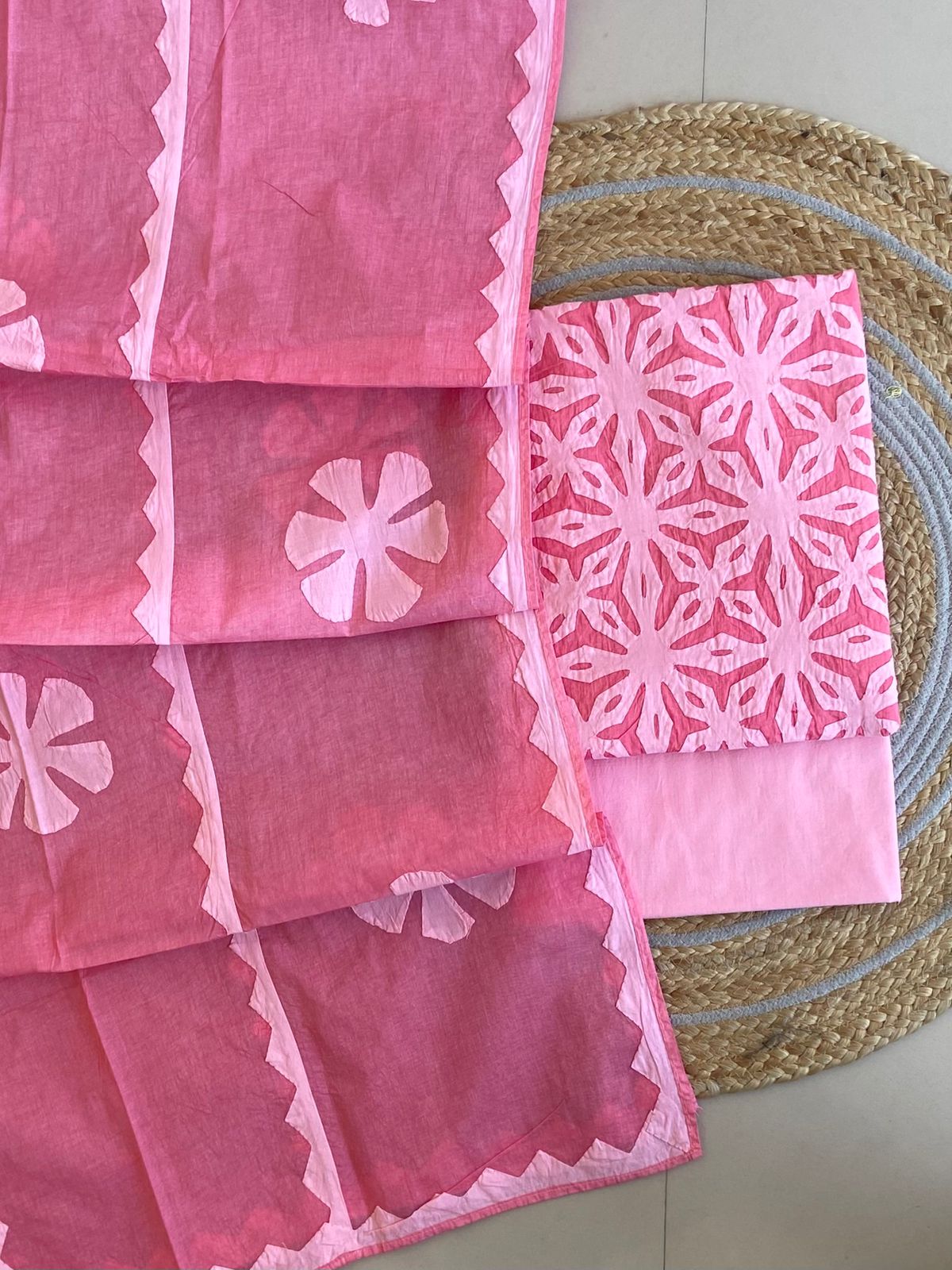 Handcrafted Applique Cotton Suit Dupatta Set