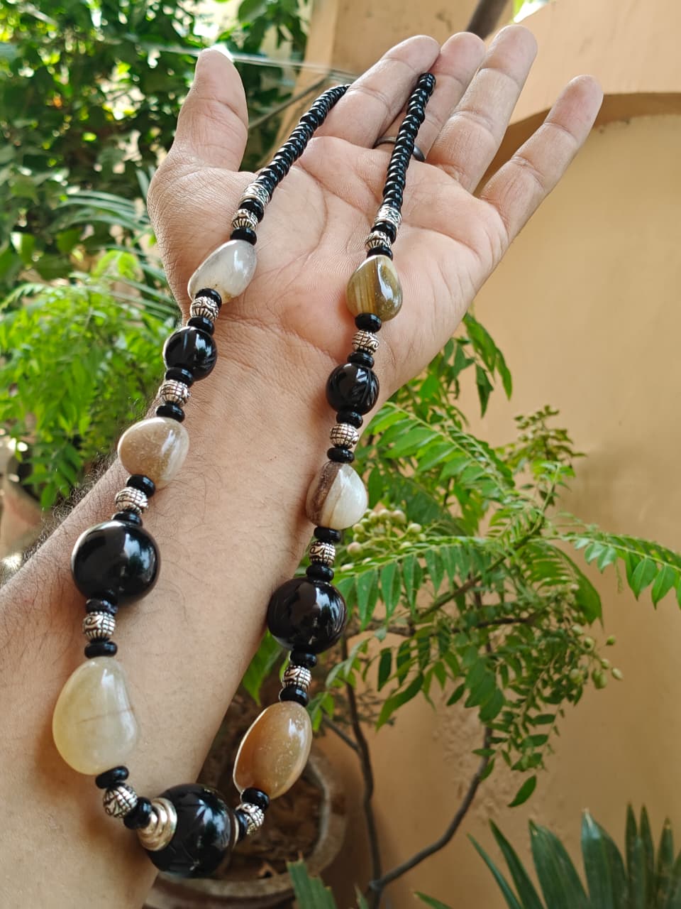 Black Natural Stone Necklace
