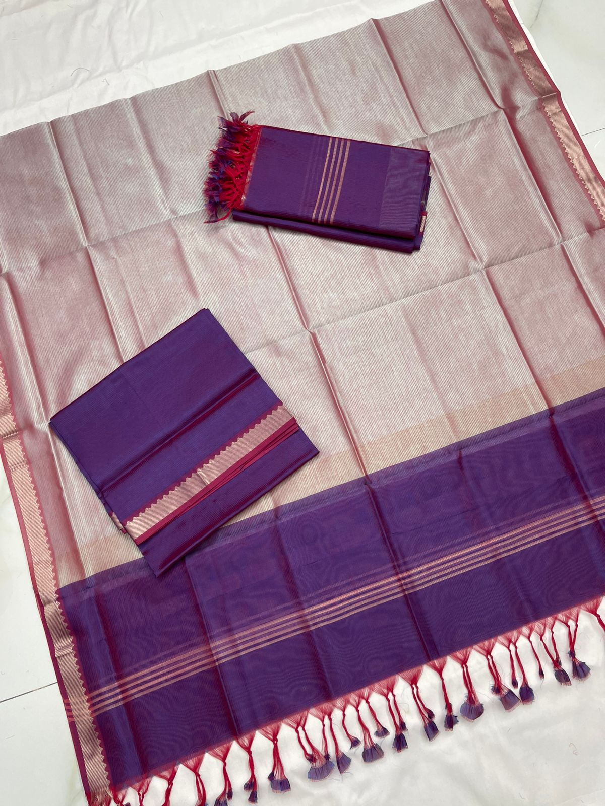 Handloom Mangalagiri Silk Suit Dupatta Set - Desi Weaves
